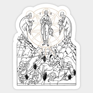 Transfiguration | Μεταμορφωσις | Russian Outline of the Icon of the Transfiguration Sticker